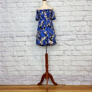 Free People Louise Floral Off the Shoulder Mini Dress